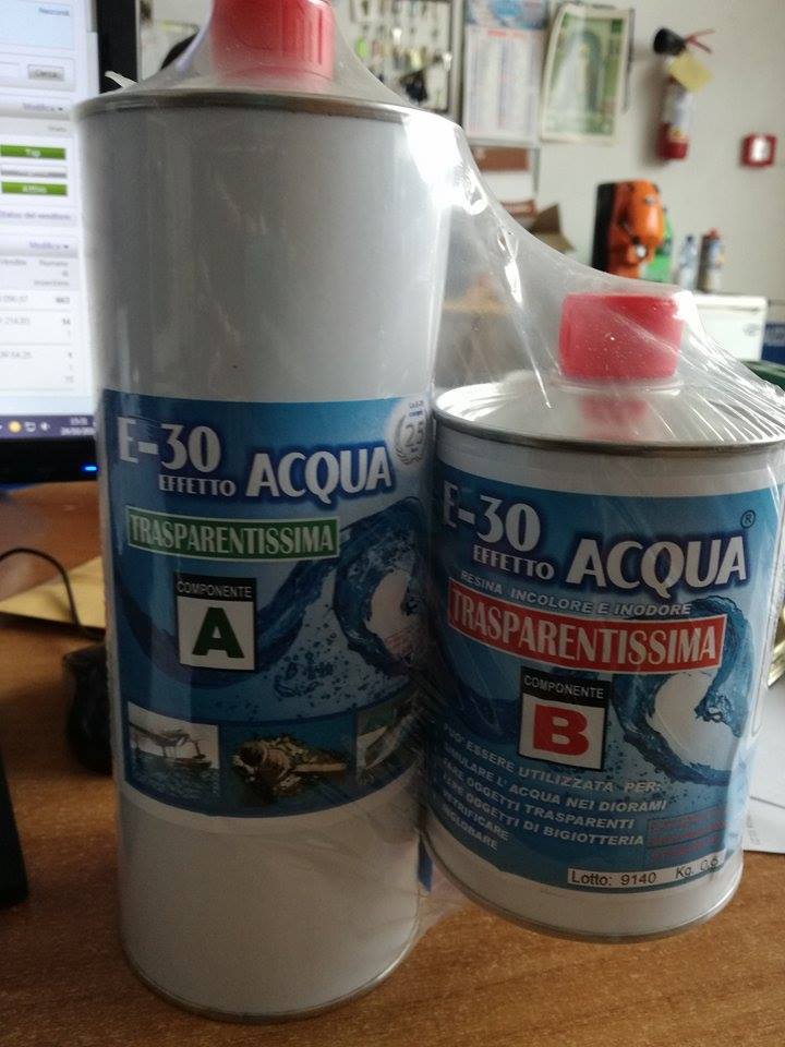 E 30 effetto acqua prochima - resina epossidica trasparente a+b kg 1.6